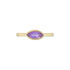 Zanio Bezel Setting Solitaire Ring - Purple Marquise 2023-029