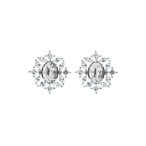 Annie Petal Halo Earrings - Sapphire Oval 2022-106
