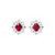 Annie Petal Halo Earrings - Red Oval 2022-106