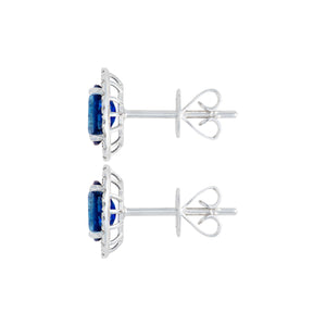 Lily Halo Earrings - Sapphire Oval 2023-005