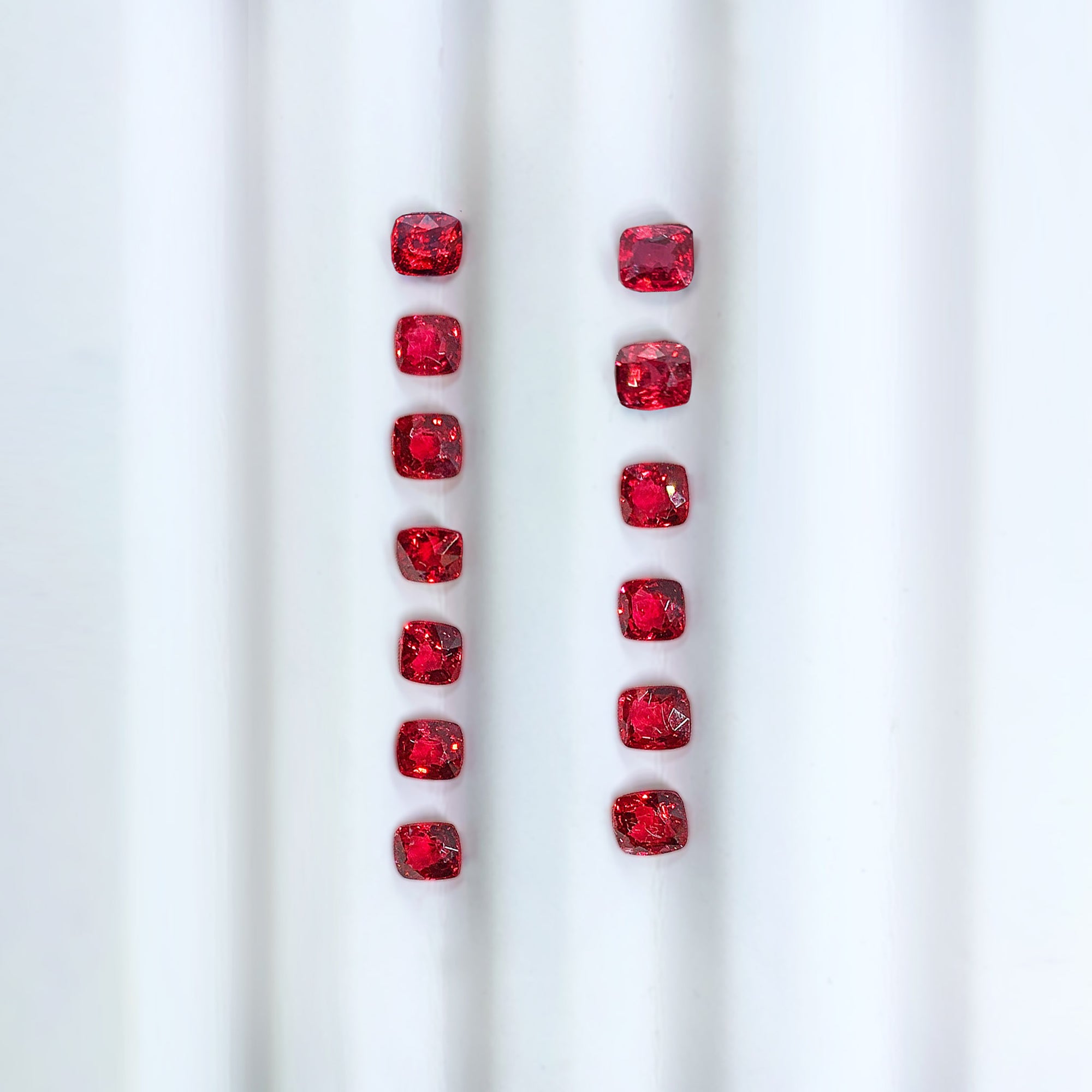 Red Spinel Side Stones Cushion 0.2-0.28CT Each G070