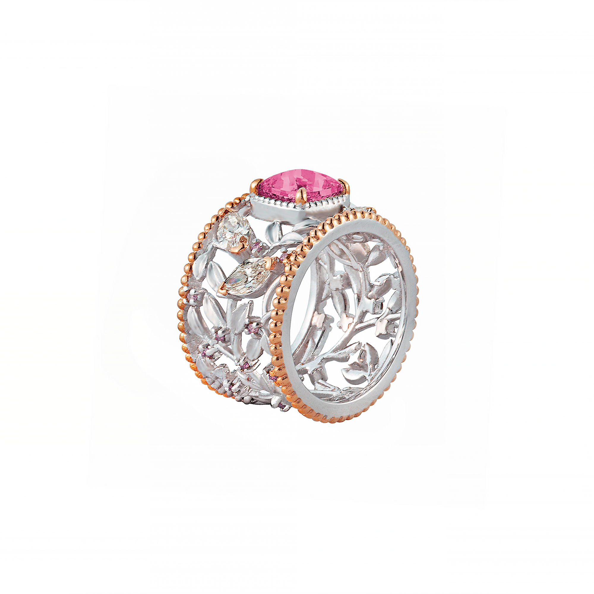 Jaslie Floral Gemstone Ring - Pink Princess 2022-073