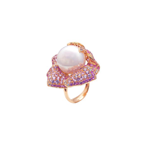 Bloom South Sea Pearl Flower Cocktail Ring M411