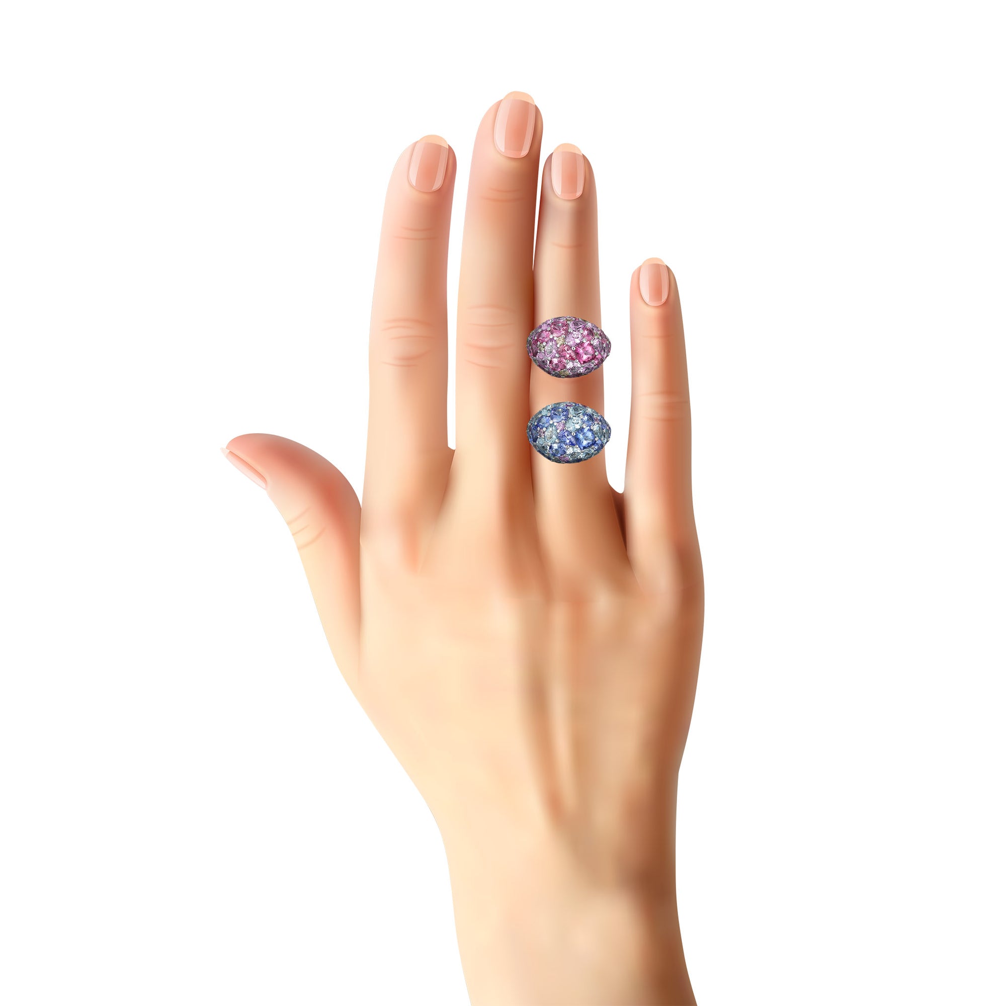 Pelato Cluster Ring - Pink Mix W094