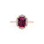 Gaya Vintage Halo Ring - Pink Baguette W138