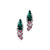 Maria Floral Ear Studs - Teal Green Pear W169