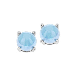 Lili Gemstones Ear Studs - Blue Round W175