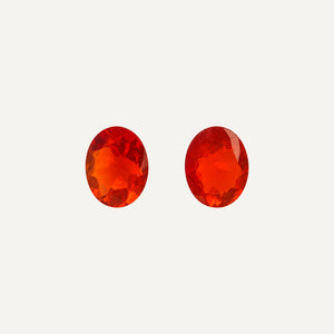 G776 FIRE OPAL OVAL PAIR - muted white scaled cover
