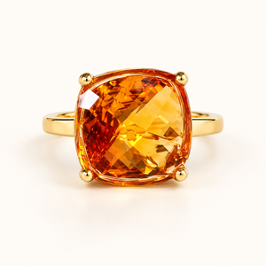 Contrine Citrine Ring M007 — 18K Yellow Gold