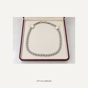 G777 SILVERY BLUE GREY PEARL NECKLACE 8.5MM - 02-G777-CLEANED-BOX-OVERVIEW