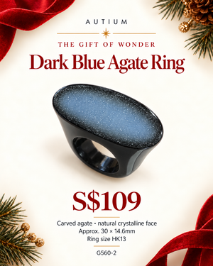 Dark Blue Agate Ring G560-2 — HK13