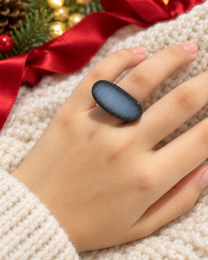 Dark Blue Agate Ring G560-2 — HK13