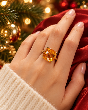 Contrine Citrine Ring M007 — 18K Yellow Gold