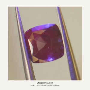 G328 COLOUR CHANGE SAPPHIRE CUSHION 2.40CT