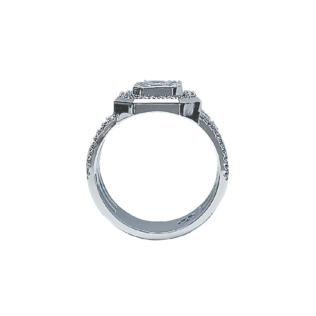 2022-053 MESSIAN ASSCHER PIE CUT DIAMOND RING 0.48CT