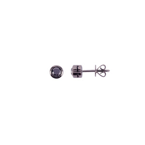 Lili Diamond Bezel Ear Studs - Black Round 0.5CT 2022-218