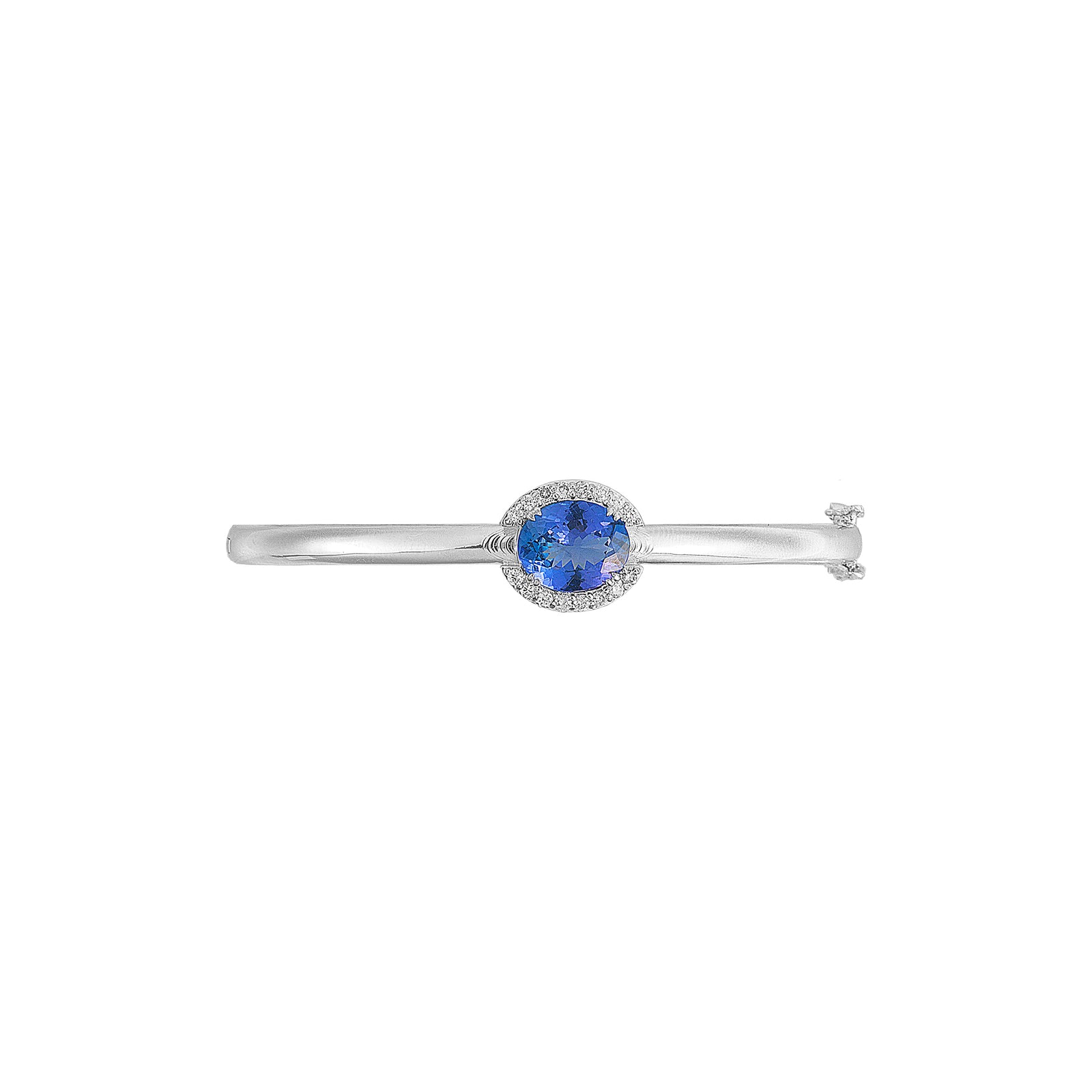 Medley Semi-Halo Bangle - Tanzanite Oval 2023-012