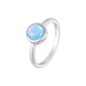 Zanio Bezel Setting Solitaire Ring - Blue Round 2023-029