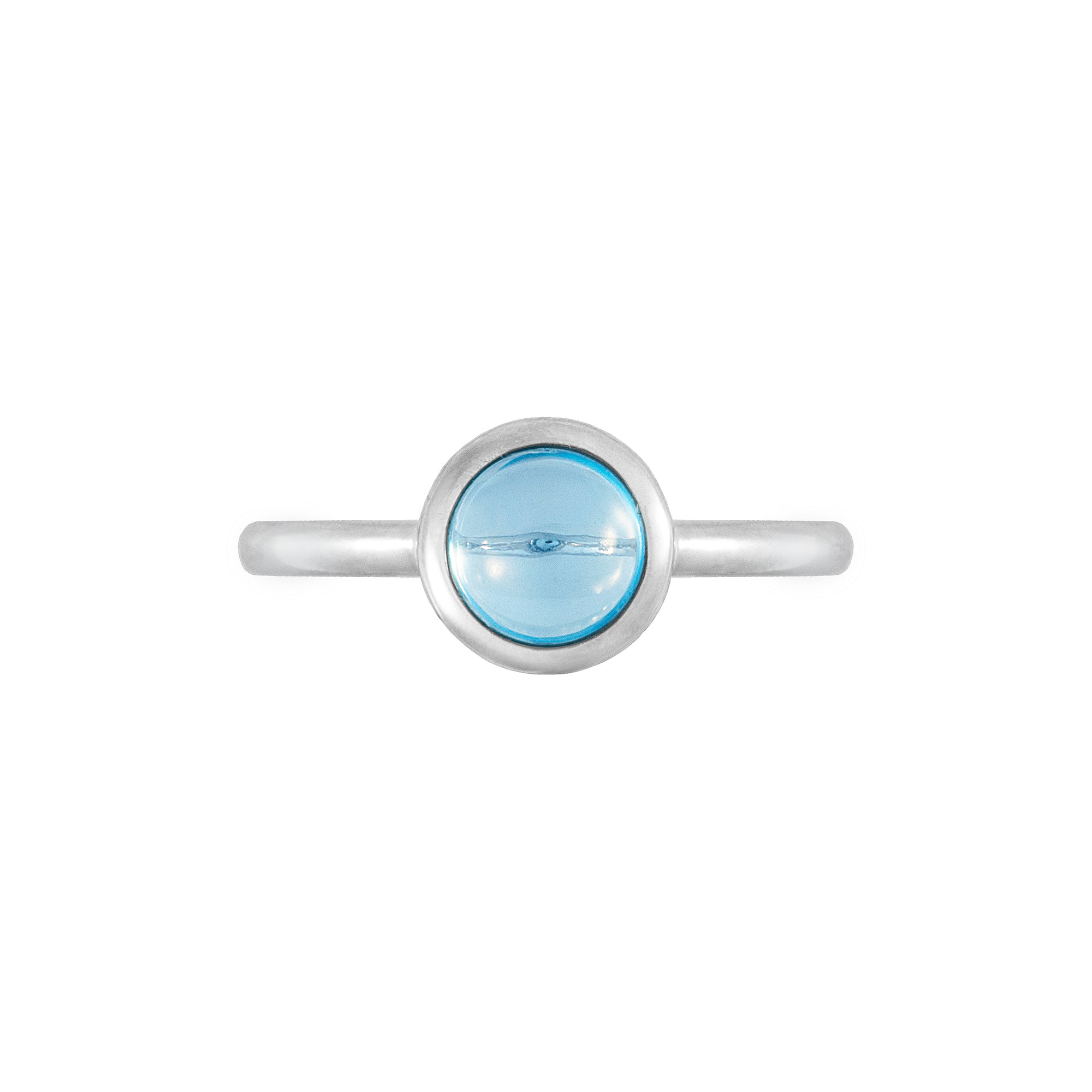 Zanio Bezel Setting Solitaire Ring - Blue Round 2023-029