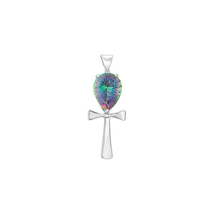 Small Ankh Pendant - Blue Pear 2023-037