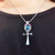 Small Ankh Pendant - Blue Pear 2023-037