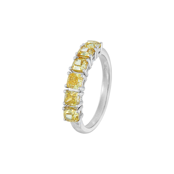 Azure Half Eternity Ring - Diamond Cushion 2023-045 - Autium Jewels
