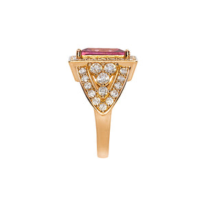 Winzet Halo Gemstone Ring - Pink Rectangle 2023-045