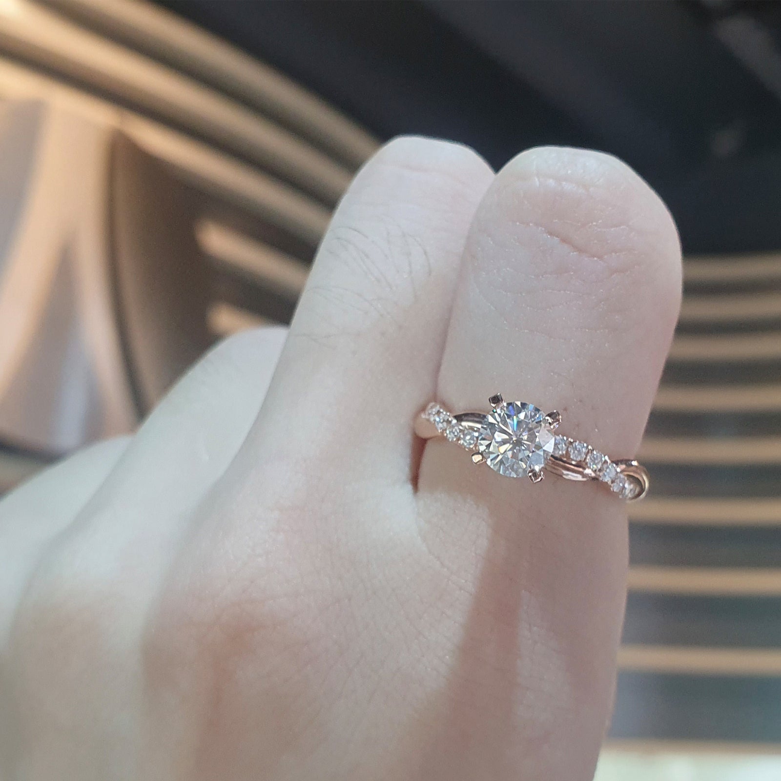 Janice Twist Solitaire Ring - White Round 2023-055