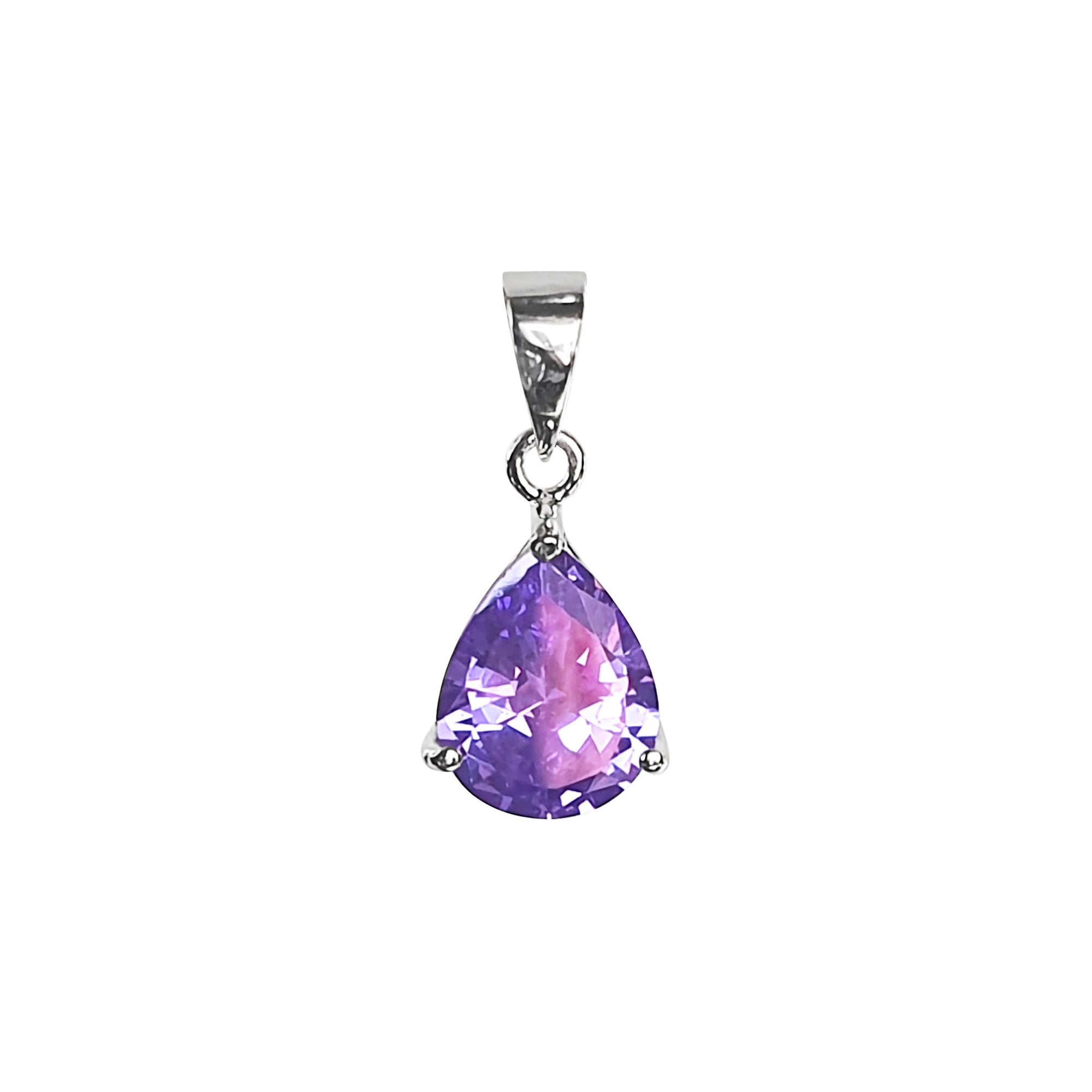 Muno Solitaire Pendant - Purple Pear 2023-050