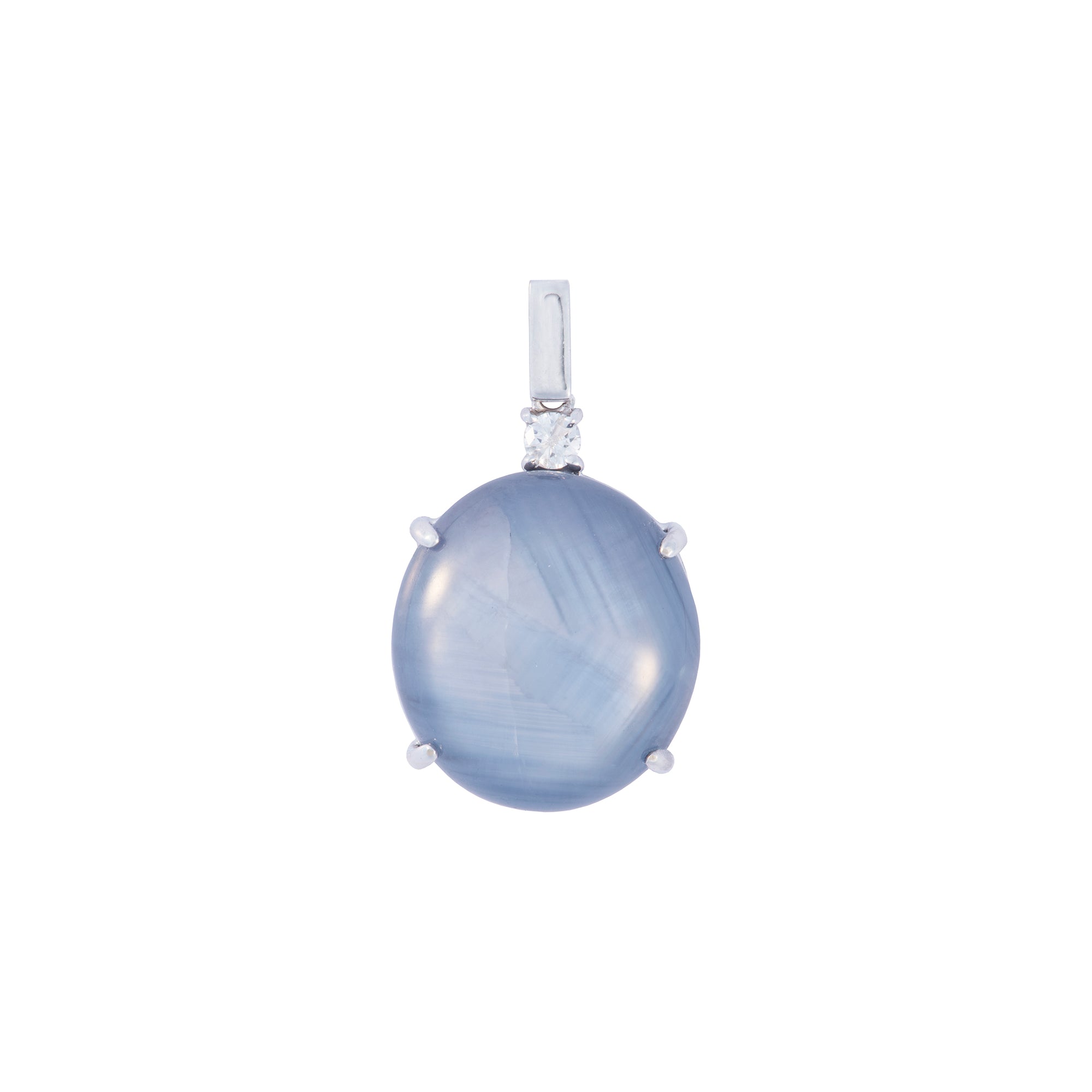 Muno Box Bail Drop Pendant - Blue Oval 2023-086