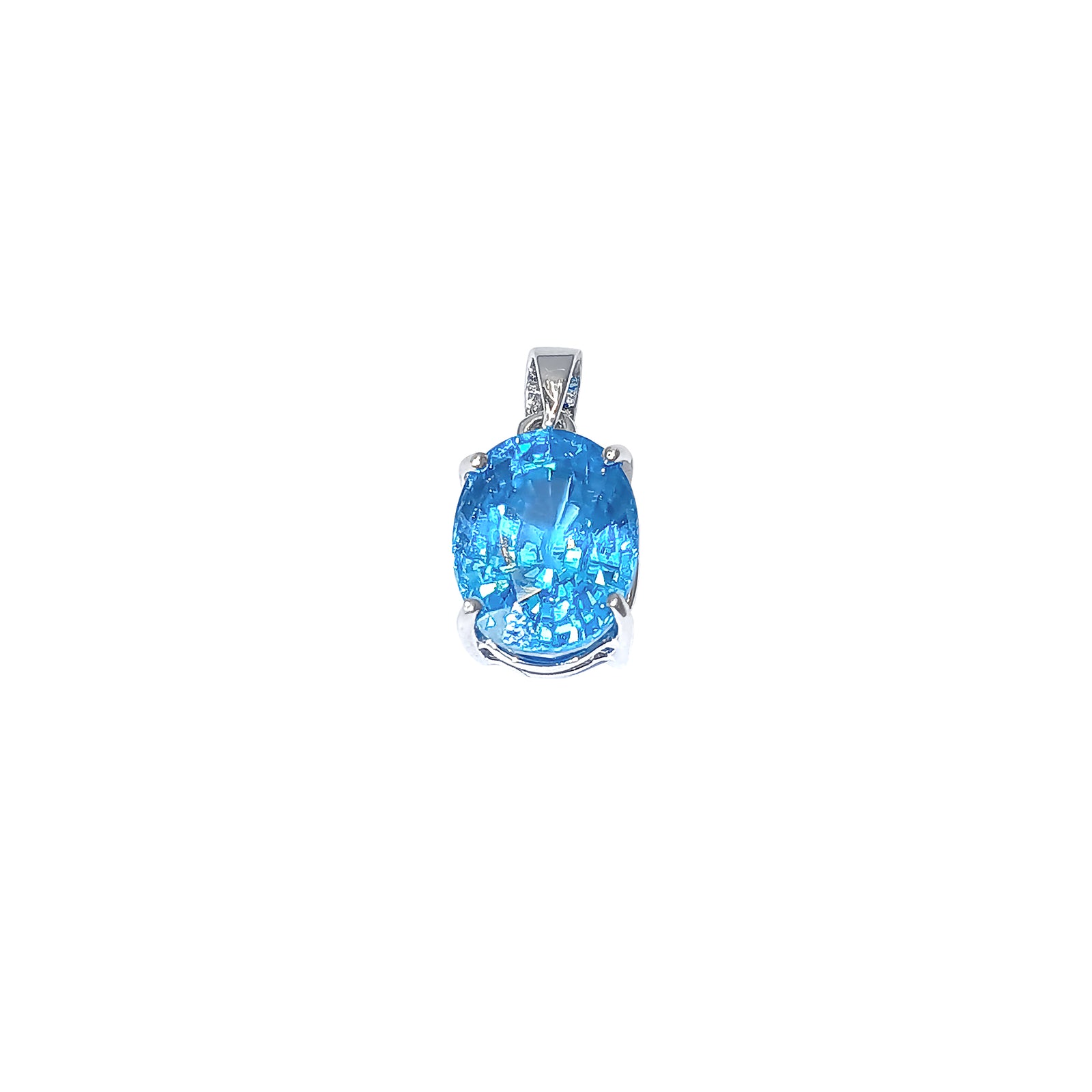 MUNO SOLITAIRE PENDANT - BLUE OVAL - 2024-083