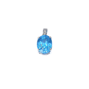 MUNO SOLITAIRE PENDANT - BLUE OVAL - 2024-083