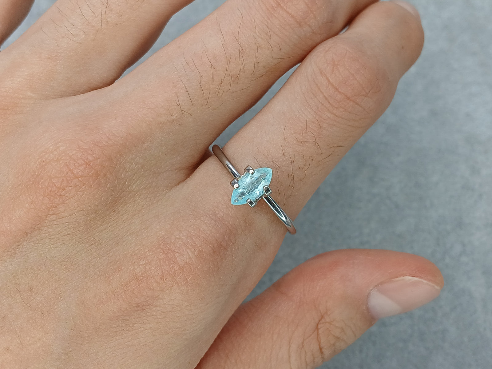 G738  PARAIBA TOURMALINE SOLITAIRE MARQUISE , MOZAMBIQUE, BLUE GEMSTONES