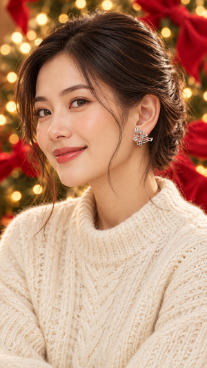 Puzzle Orange Sapphire Earrings AG508