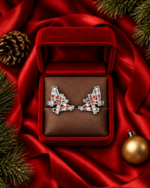 Puzzle Orange Sapphire Earrings AG508