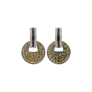 Golden Niello Kanok Coin Dangling Earrings AG576