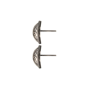 Silver Niello Kanok Barrel Earrings AG577