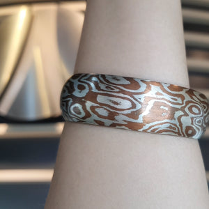 Mokume Gane Rounded Bangle AG582