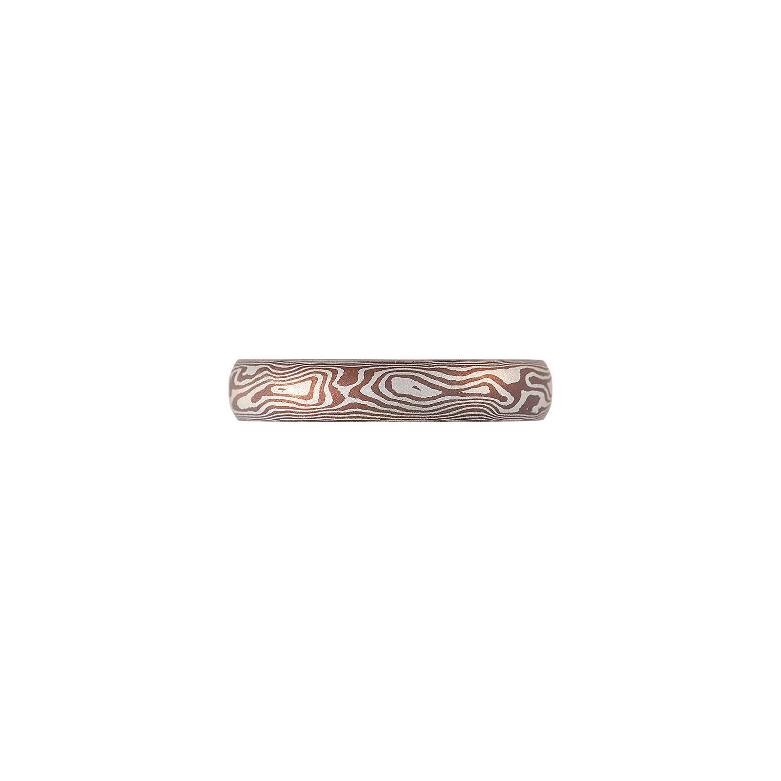 Mokume Gane Thin Rounded Band AG583