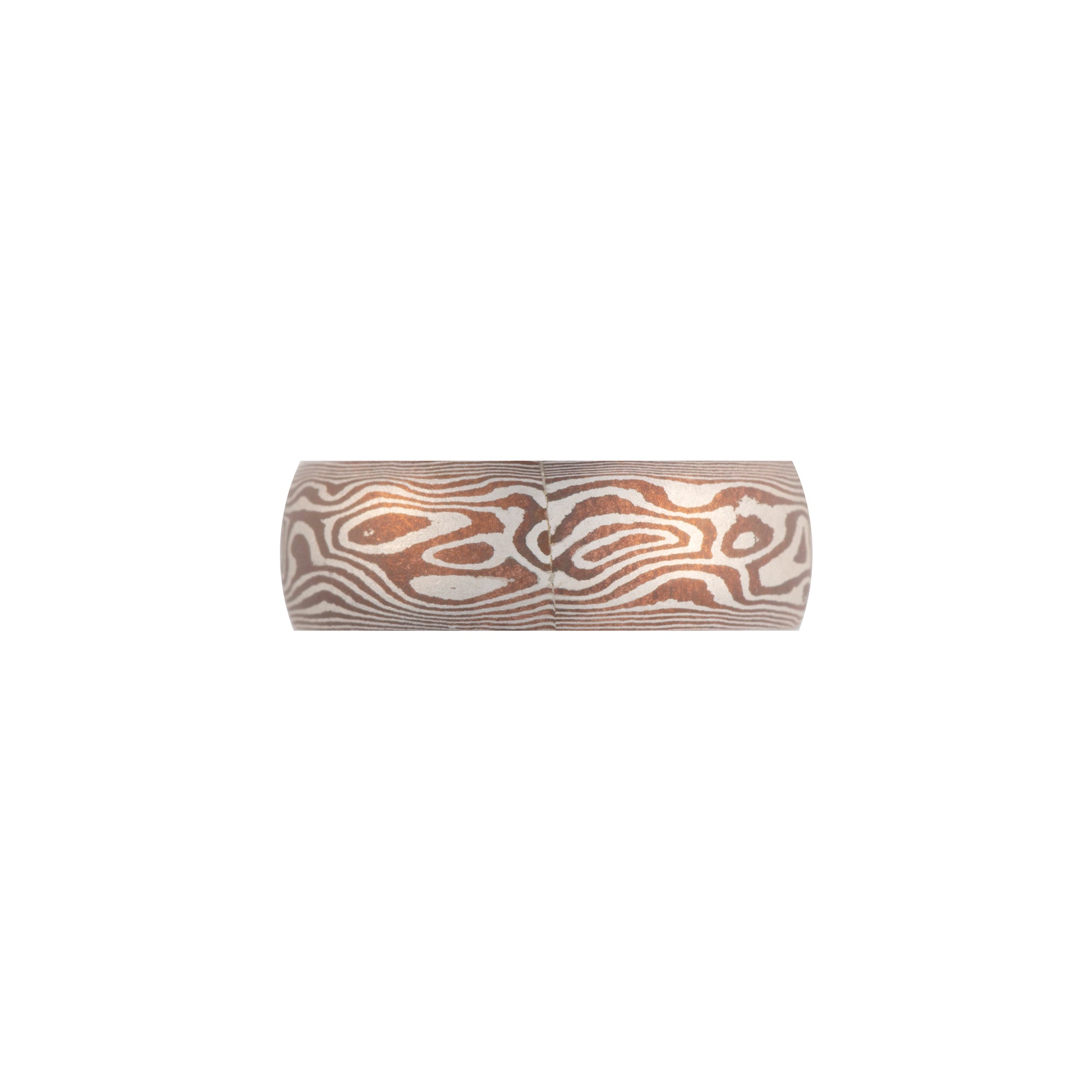 Mokume Gane Thick Rounded Band AG584