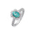 Dainty Starburst Halo Ring - Green Diamond Oval AU454