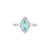 Chroasia Three Stone Halo Ring - Green Diamond Marquise AU455