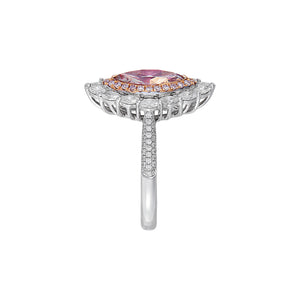 Chroasia Double Halo Ring - Pink Diamond Marquise AU456