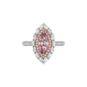 Chroasia Double Halo Ring - Pink Diamond Marquise AU456