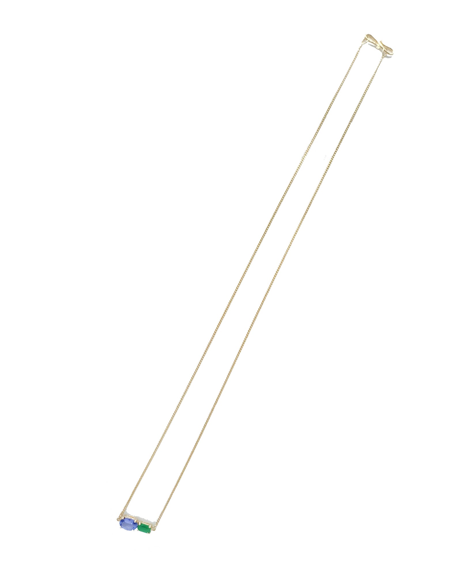 DOSH DANI TWO STONE NECKLACE TANZANITE EMERALD 2020-161