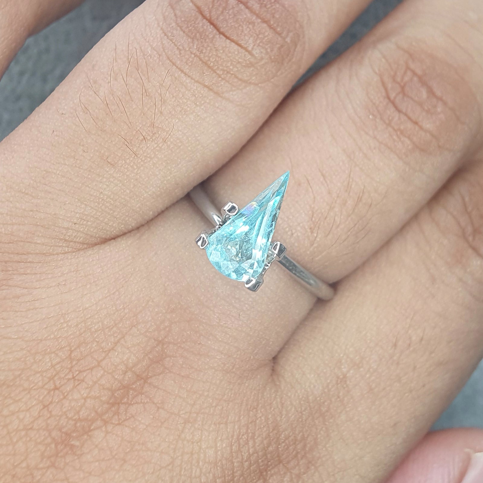 G054 Paraiba Tourmaline Elongated Pear 1.87CT