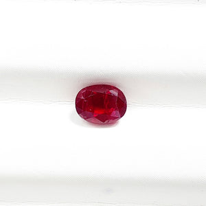 Unheated Burmese Mong Hsu Ruby Pigeon Blood Red Oval 1.09CT G155