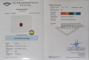 Unheated Burmese Mong Hsu Ruby Group 0.92 - 1.04CT G156 G157 G158 G159