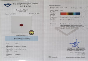 Unheated Burmese Mong Hsu Ruby Group 0.92 - 1.04CT G156 G157 G158 G159