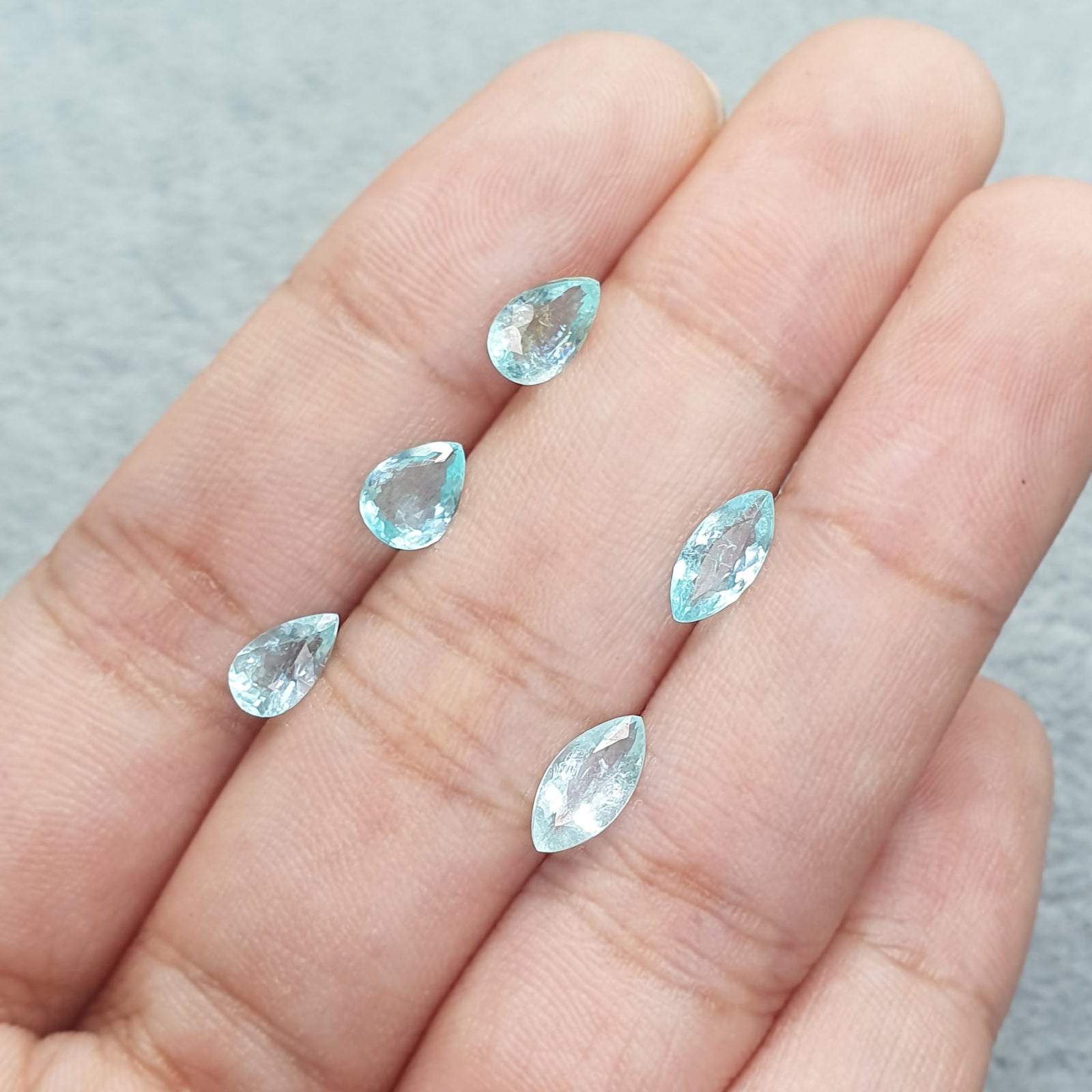 G737 PARAIBA TOURMALINE OVAL PEAR 0.6-0.7CT